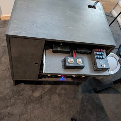 De-Fi Platform Studio Production Desk + Sidecar Rack / Shelf / Cupboard. 2021 - Driftwood Grey image 8