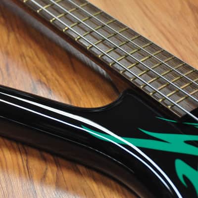 Warwick Corvette $$ Special Edition Tribal Black and Green image 9