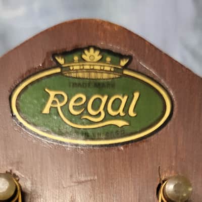 Vintage RARE 1940's Regal Arch Top and Back Faux Tiger Stripe Sunburst Acoustic Guitar Pro Setup New Strings Hard Shell Case image 10