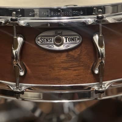 **Rare** Pearl Sensitone 15x5 African Mahogany Baritone Snare - Natural Mahogany Satin image 14