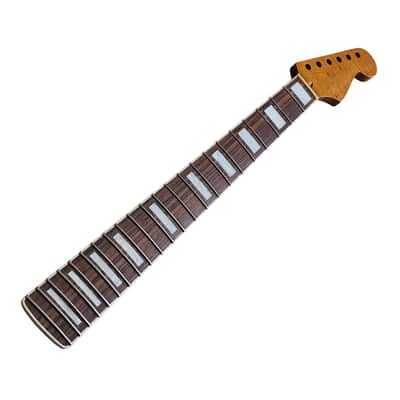 Brio Master Built Binded Flamed Maple Rosewood Fingerboard S-Style Neck w Block Inlays image 1