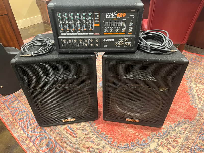 Yamaha EMX620 Powered Mixer - 1990'S BLACK and Yamaha S15E PA
