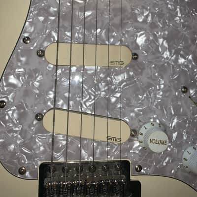06 Fender Standard Stratocaster with  maple Fretboard David Gilmore emg’s electric guitar 2006 White image 5