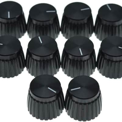 10pcs Guitar AMP Amplifier Push on fit Knobs Black with Black Cap for Marshall Amplifiers with 6mm diameter Pots image 2