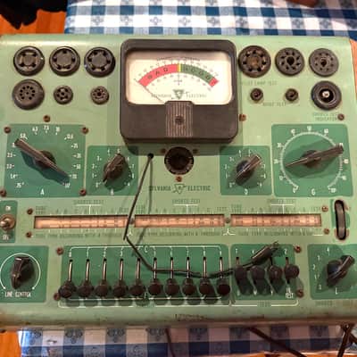 TUBE TESTER, SYLVANIA ELECTRIC VINTAGE TEST CONSOLE & TUBES image 1