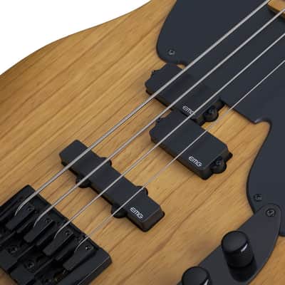 Schecter Model-T Session Left-Handed Electric Bass - Aged Natural Satin (2849) image 6