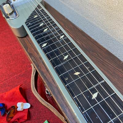 Vintage Teisco model 7 lap steel guitar set with homemade case image 15