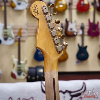 Fender Custom Shop Limited Edition 70th Anniversary 1954 Stratocaster Hardtail Relic Nocaster Blonde with Black Pickguard & Gold Hardware 7.10 LBS image 11