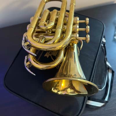 Brand new Pocket Trumpet with Hardcase and Mouthpiece - Brass Gold image 3