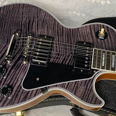 NEW! Gibson Dealer Select Custom Shop Les Paul Custom AAA Figured Flame Top - Transparent Black / Natural Back - Authorized Dealer - Curly Monster Flame! WOW! 8.9 lbs - G06798 image 2