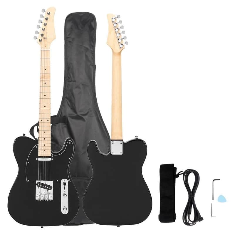Maple Basswood Body 39" Electric Guitar Right Handed Black image 1