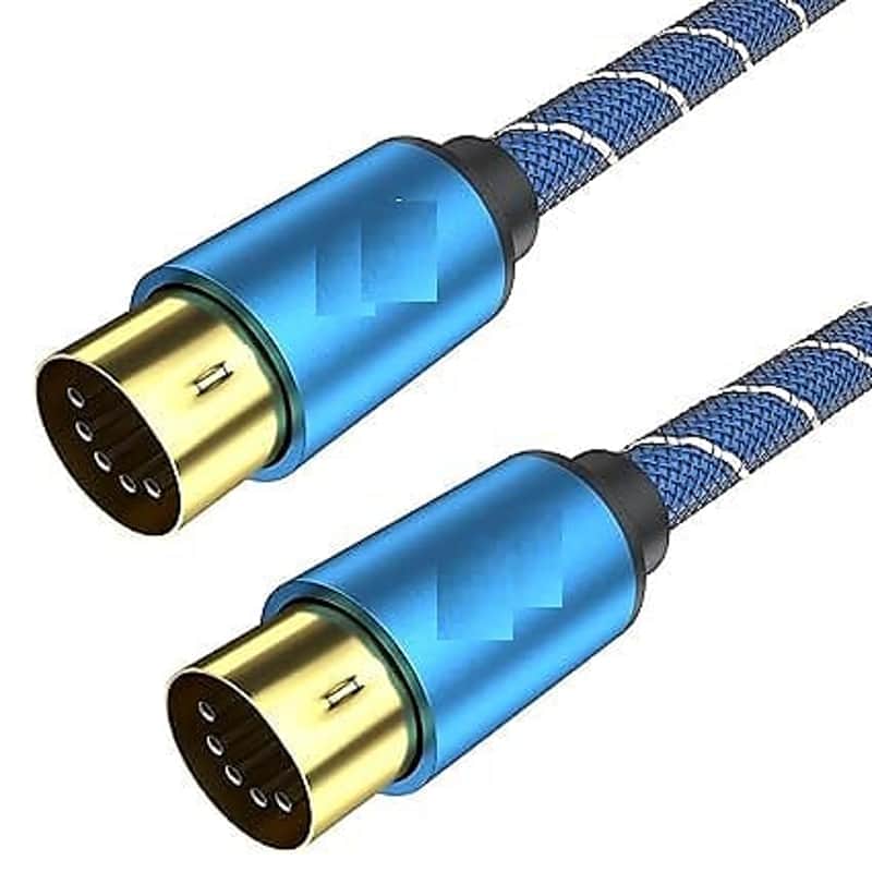 c-Pin DIN MIDI Cable Male to Male Midi Cables Compatible with MIDI Keyboard/Synthesizer/Guitar Multi Effects/Audio Interface/Audio Mixer/Audio Amplifier/External Sound Card (1.5Feet/0.5m) image 1