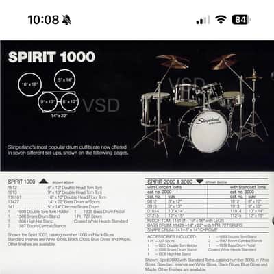 Vintage 1980s Slingerland Spirit-1000 Niles USA 10x8 Rack Tom Drum image 15