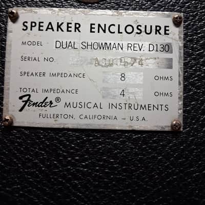 Fender Bassman 135 con pantalla Fender Dual Showman Rev D130 Años 70 image 14