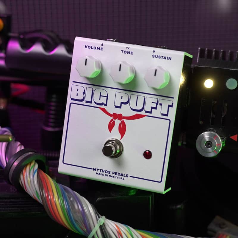 Mythos Pedals Big Puft Fuzz Effects Pedal - OG White Finish image 1