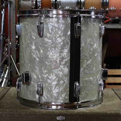 00s Lawton Drum Company 8x12 Tom and 16x16 Floor Tom in White Marine Pearl image 8