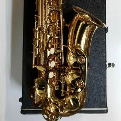 Alto Saxophone Sax - Gold Lacquer Body Only & Hard Case Spare Parts Not Working~ image 8