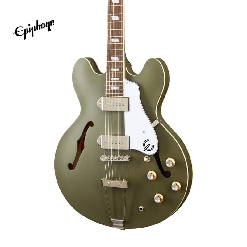 Epiphone Casino Worn Hollowbody Electric Guitar - Worn Olive Drab image 1