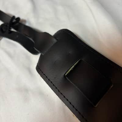 LM Fleece Sheepskin Black Leather BANJO Strap NEW - 2.5" wide image 11