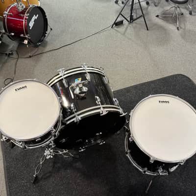 Vintage 1970's Ludwig 3-Ply Classic Maple with Re-Rings 3-Piece 13/16/22 Drum Kit Set in Black (Rm4) image 17
