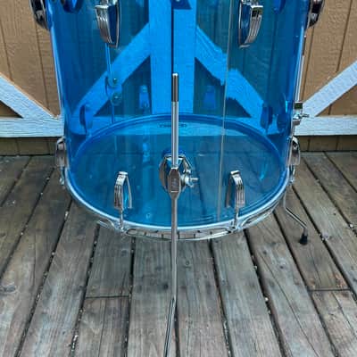 Ludwig 16x18" Blue Vistalite Floor Tom 1970s - Blue image 4