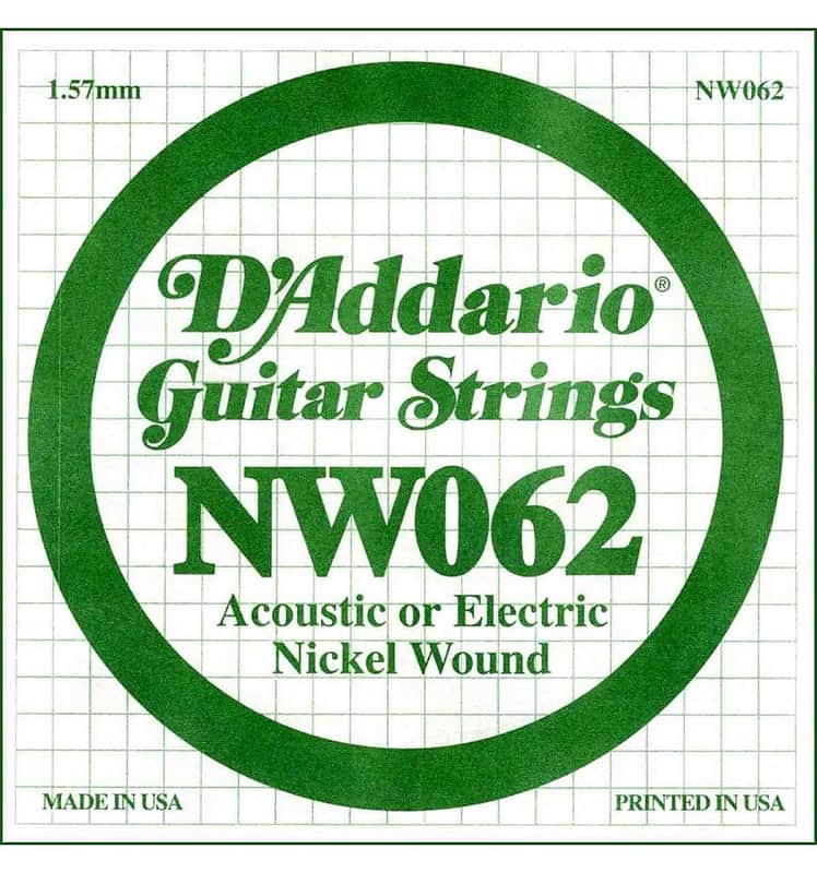 D'Addario NW062 Nickel Wound Electric Guitar Single String .062 image 1