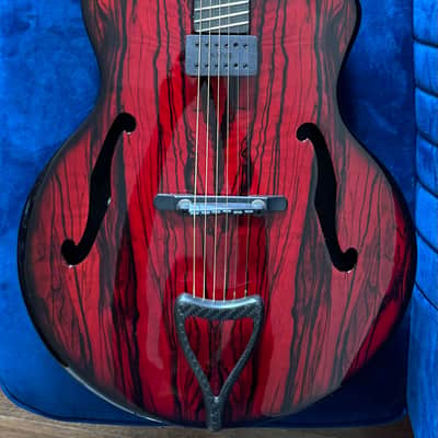 Emerald Kestrel Carbon Fiber Acoustic-Electric Guitar, Fanned Frets, Krivo and Piezo pickups, signed image 4