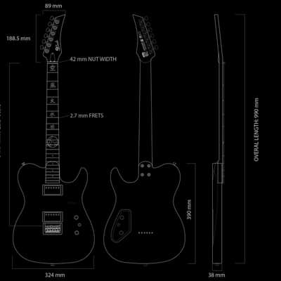 Lindo Koya Electric Guitar | Composite Neck | Luminlays | Five Elements Kanji Fretboard Inlays in Maple and Abalone Sea Shell | Japanese Wilderness Art | Designed in Bristol, UK image 7