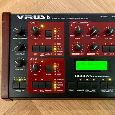 Access Virus B Desktop Digital Synthesizer 1999 - 2002 - Black / Red image 2