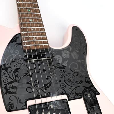 Stainless Steel Pickguard Scratch Plate 8 Holes SS Single-Coil Pickups Metal Engraving Electric Guitar Pickguard Compatible with USA/Mexican Telecaster Tele Modern Style Guitar Parts(Black) image 7