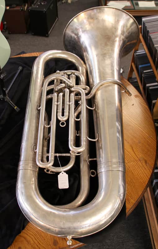 1960's Besson 3 Valve Vintage Bb Tuba 17" Bell Silver "50 Medals of Honor" image 1
