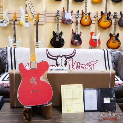 Fender Custom Shop 1962 Telecaster Custom Rosewood Slab Board Hand-Wound Pickups Heavy Relic Fiesta Red image 10