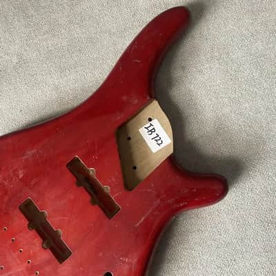 Red 5 String Bass Guitar Basswood Body DIY Project image 11