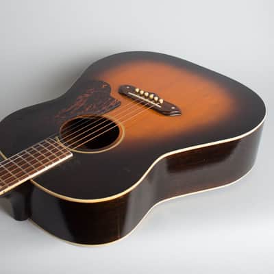 Recording King Ray Whitley Jumbo Model 1028 Flat Top Acoustic Guitar, made by Gibson (1940), ser. #920-F-14, original black hard shell case. image 7