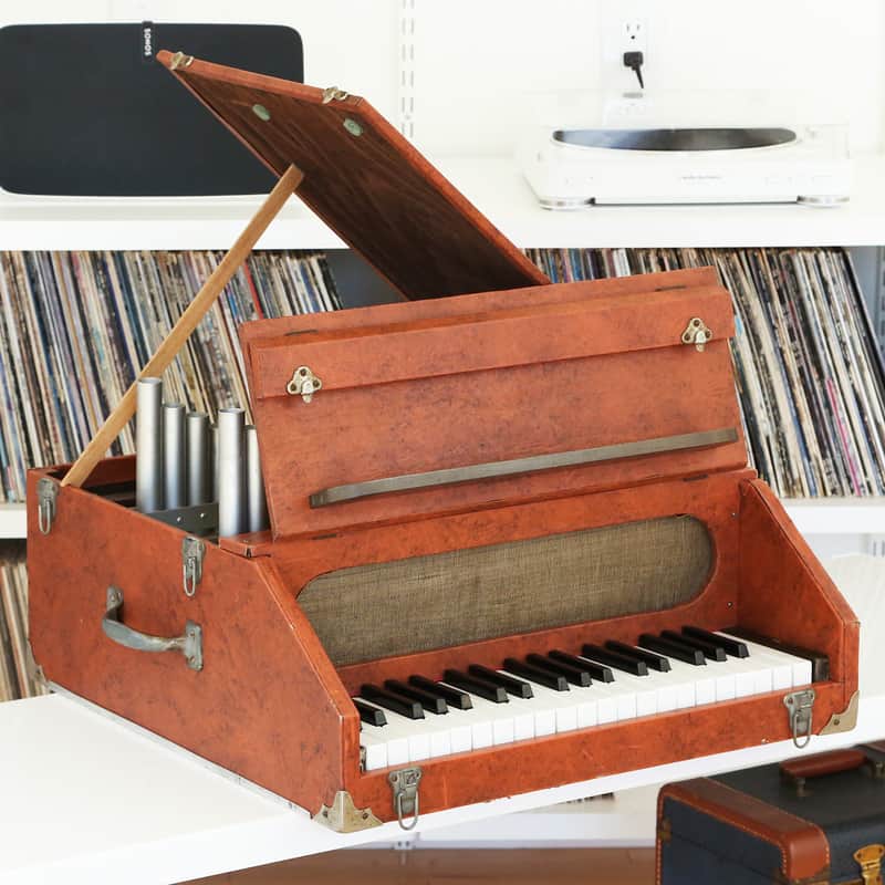 1940s Jenco Celeste Vintage Celestette Glockenspiel Table Top Keyboard w/Original Lid Prop! Celesta image 1
