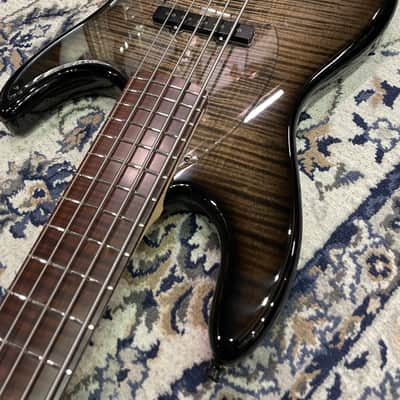 Miura Guitars USA MB-2 5st 5A Flame Maple / Ash / Dark roasted flame maple Fertboard 5 strings Hi-end Jazz Bass guitar image 7