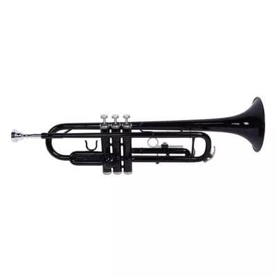 Black Bb Beginner Trumpet with Case, Gloves & Mouthpiece – Perfect for Students & School Bands image 3