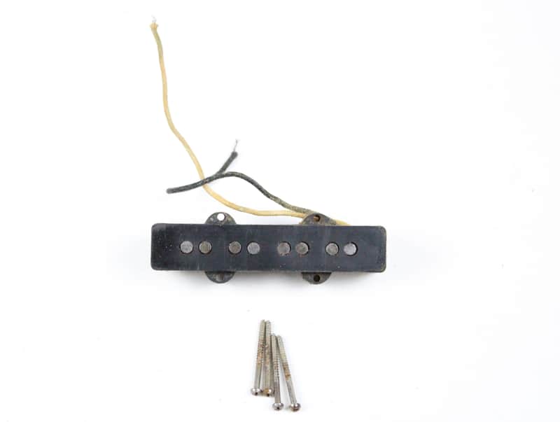 1965 Vintage Fender Jazz Bass NECK Pickup Rewound L-Series Grey Bottom USA 1960s Pre-CBS image 1