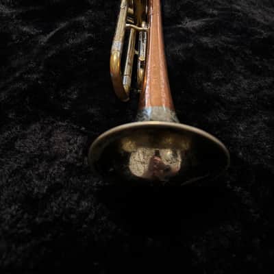 Holton 608 Super Collegiate 1958 - (Courtois-style external top-sprung pistons) Bi-metal bell with red brass stem and nickel flare and yellow brass body with nickel accents image 21