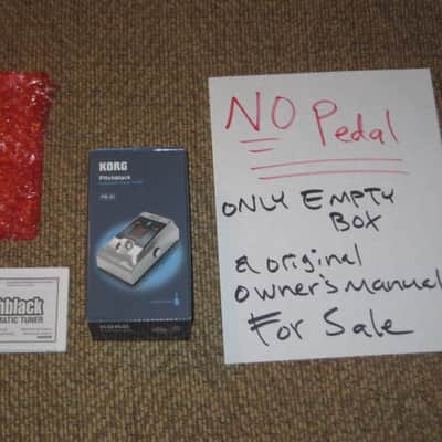 generally clean (has a couple imperfections) Korg EMPTY Box & original Owner's Manual for PB-01 Pitchblack Chromatic Pedal Tuner (Limited Ed Brushed Nickel PB-01-BN) NO pedal, mid 2016, BOX + Manual ONLY for Pitchblack BN Pedal Tuner image 1