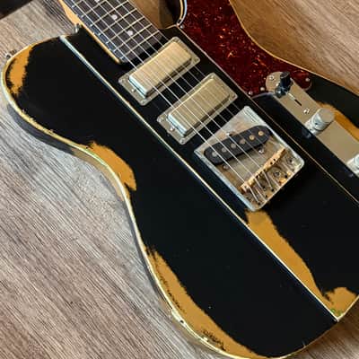 Big River “Liam” • Heavy Aged Black over Metallic Gold Top Nitro • R.Maple/Rosewood • Onamac Pick Ups image 5
