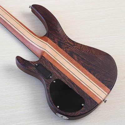 Custom 5 String Bass, Solid Wenge Wood Body, Maple Neck Through image 2