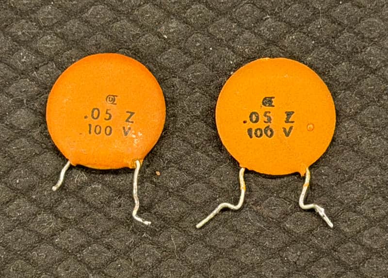 Vintage 1970’s “Circle D” .05uF 100V Ceramic Disc Capacitors for Stratocaster Telecaster image 1