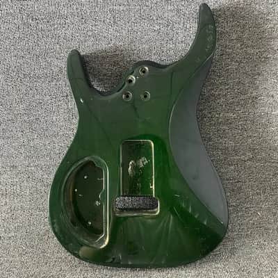 Green Flamed Maple Guitar Body with Fixed Tremolo, Project Grade image 5