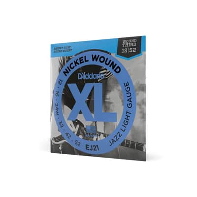 D'Addario EJ21 XL Nickel Wound Electric Guitar Strings, 12-52 Jazz Light image 1