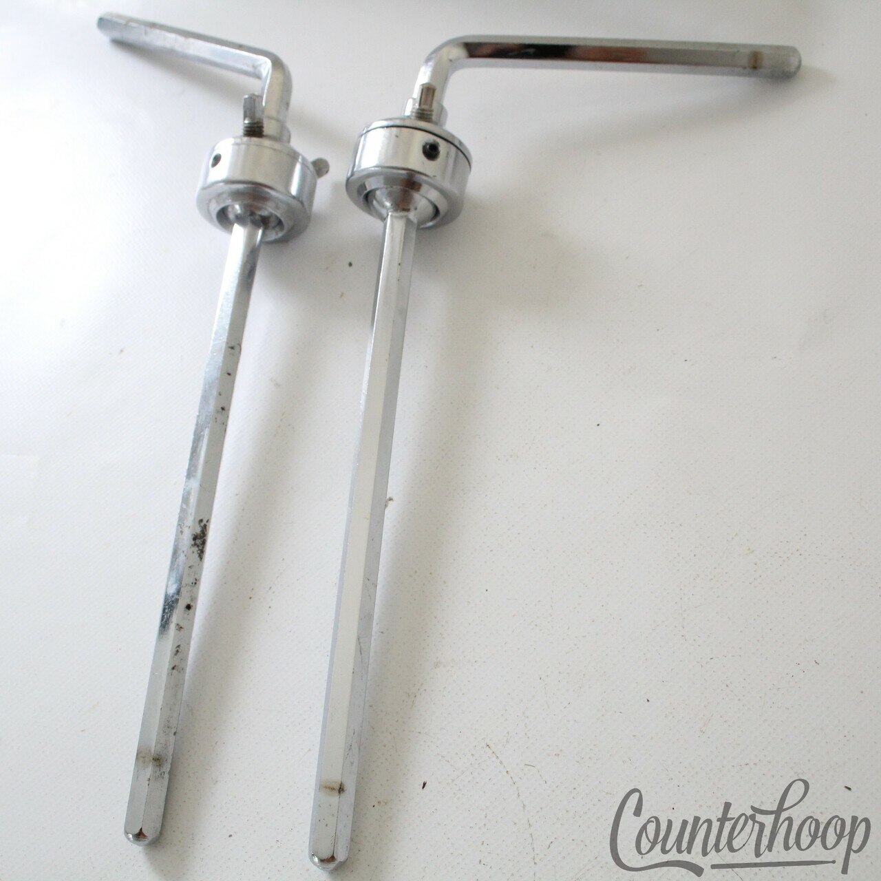 Pearl 2x Hex Double Tom Drum L-Arms Mounts Bass Arm Post Chrome Vintage70s Japan — main photograph