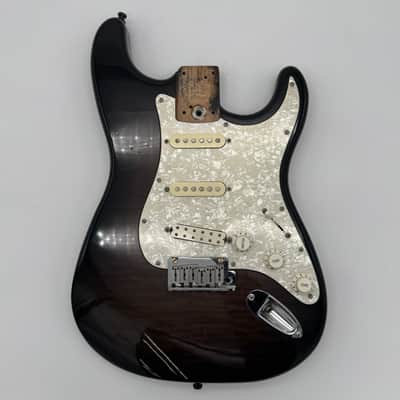Fender Custom Shop Loaded Custom Stratocaster Body Made for Tom Rundgren 1992 - Flamed Maple Charcoal Burst image 1