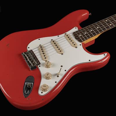 2010 Fender Custom Shop Masterbuilt Yuriy Shishkov 1960 Stratocaster Fiesta Red Relic MusicMesse NAMM NOS One Off Abigail Ybarra Hand-Wound image 4