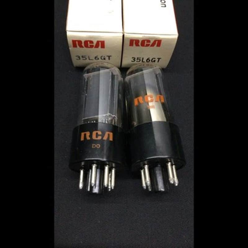 NOS Pair RCA 35L6GT Vintage Radio Vacuum Tubes NIB Tested 1.9636 image 1