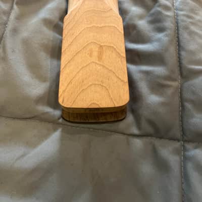 Roasted Maple Guitar Neck, Fits Strat Style, 9.5 radius, half paddle, BLOCK inlay image 4